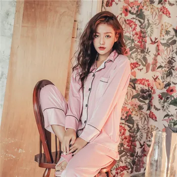 

2020 New Pajamas for Women Sleep Top Loungewear Velvet Tracksuit Nightwear Warm Top Pants 2Pcs Solid Color Full Length Plus Size