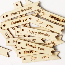 Креативные винтажные деревянные закладки спасибо вырезание букв деревянная Подарочная бирка DIY ручной работы канцелярские закладки 20 шт