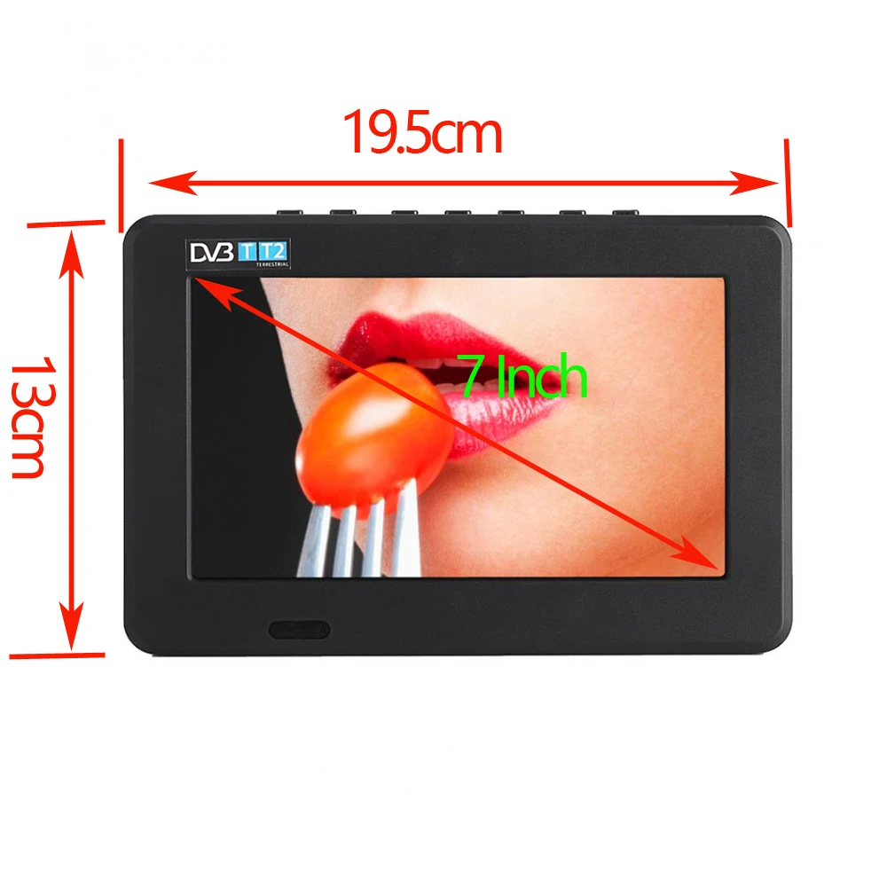 Compatível com Atsc Leadstar Polegada Portátil Mini tv Completa H265 - Hevc Dolby Ac3 Atsc t Decodificador 800x480 Suporte tf Cartão Usb 7 Mod. 1429466 - Image 3