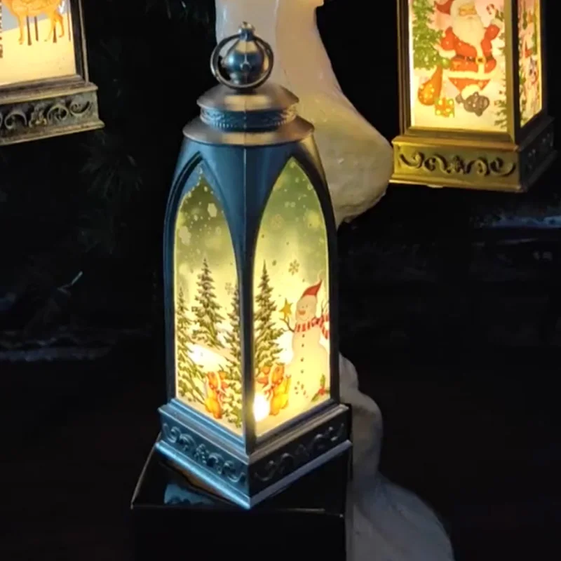 

Plastic Candle Light Hanging Light Candlestick Lantern Christmas Home Decoration Gift Snowman Table Lamp Small Wind Pendants