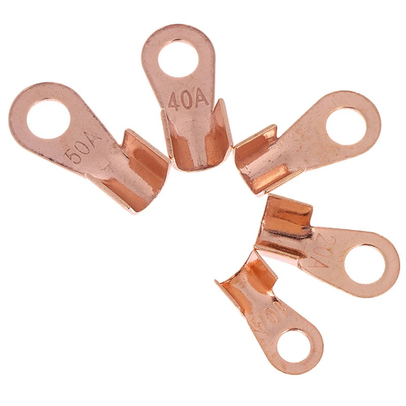 70pcs Copper Battery Cable Connector Terminal Open Lugs Wire Terminals With Box For Easy Storage OT 10/20/30/40/50A