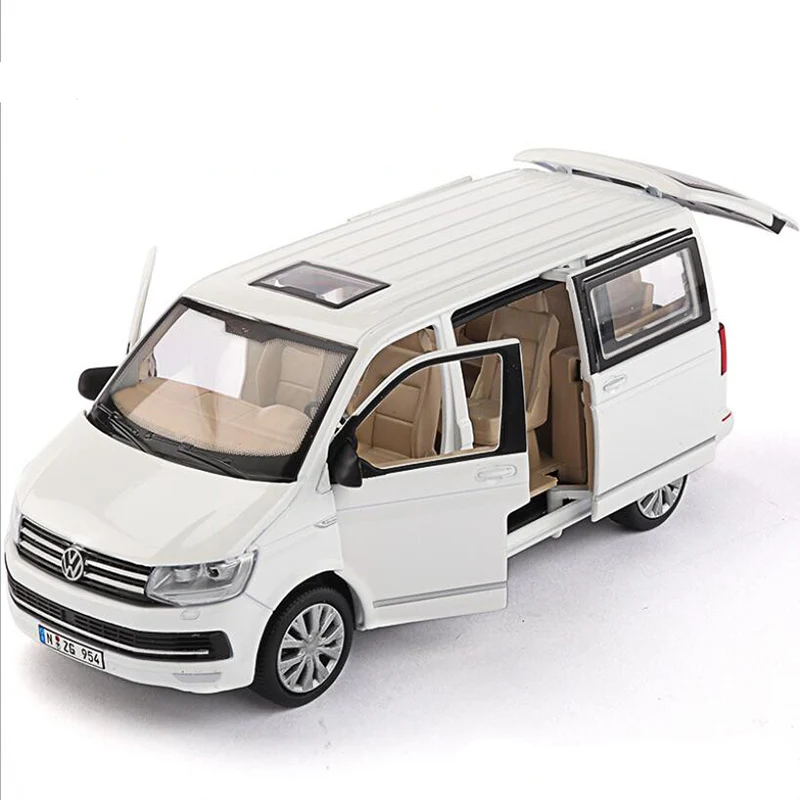 Высококлассная модель автомобиля в деловом стиле 1/32 Volkswagen Multivan T6MPV коллекционная