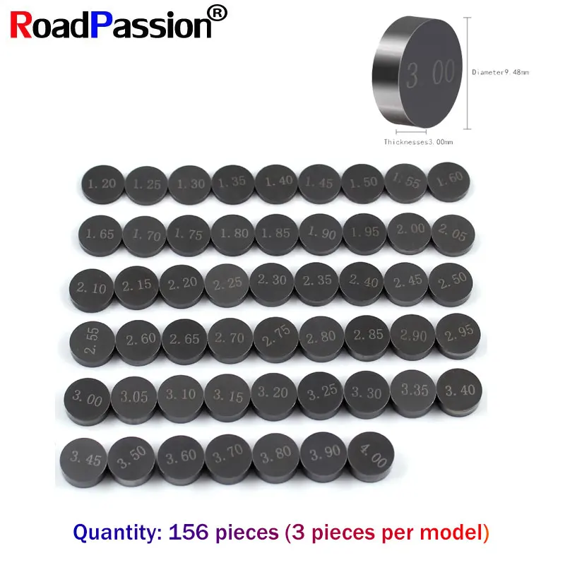 

156pcs Motorbike Motor Engine Adjustable Valve Shim Diameter 9.48mm Kit For KAWASAKI VN800 VN900 B E C D ZG1400 ZR1100 ZR-7S