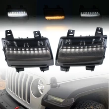 Для Wrangler jl крыло огни Светодиодный поворотники светодиодный дневной ходовой Белый DRL Для Jeep JL США Версия низкая конфигурация