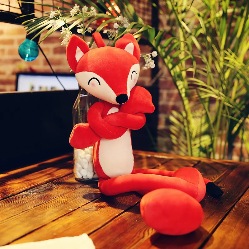 1 шт., футболка с длинными ногами Лиса плюшевые игрушки Hangable лисицей; носки с собакой Животные куклы для детей с моющейся декоративные мягкую Животные игрушка 65/80/100/120 см