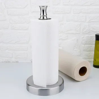 

Kitchen Tissue Roll Holder Stainless Steel Standing Type Tissue Paper Storage Rack Desktop Metal Towel Rack Rangement Cuisine