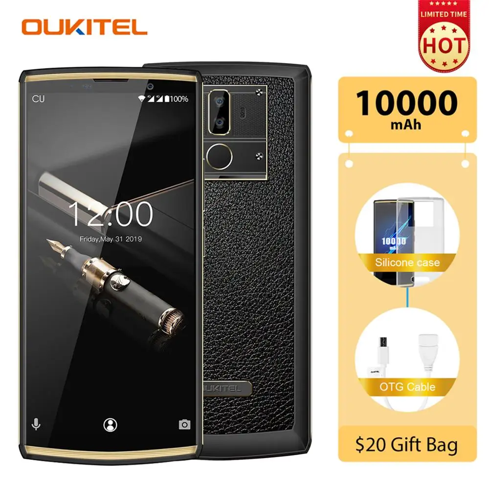 Смартфон OUKITEL K7 Pro, 10000 мАч, Android 9,0, четыре ядра, 4 Гб ОЗУ, 64 Гб ПЗУ, 6 дюймов, экран 9 В/2 А, быстрая зарядка, 4G LTE, мобильный телефон