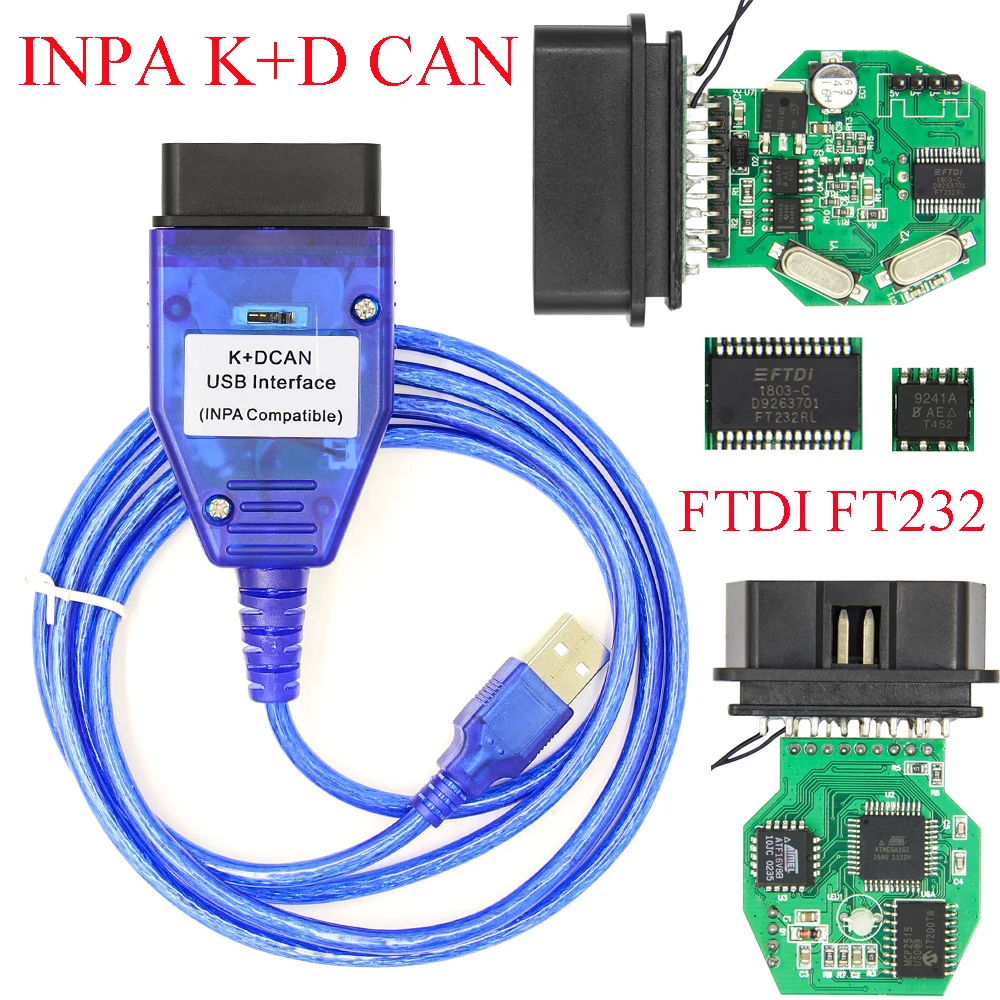 Для BMW INPA K+ CAN K CAN INPA с чипом FT232RL INPA K DCAN интерфейс USB полный диагностический для BMW от 1998 до 2013 Лучшая цена