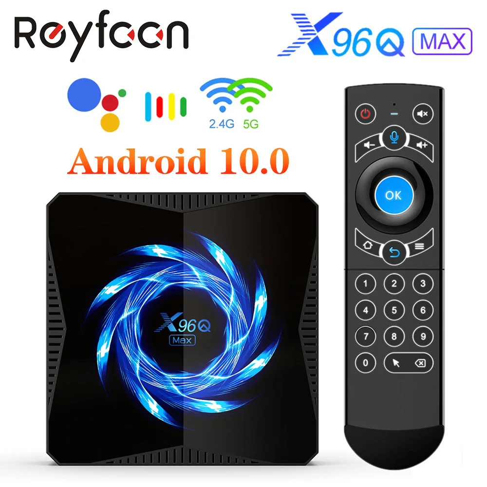 X96Q MAX Smart TV Box Android 10 6K BT 5.0 2.4G 5G Dual wifi Google Voice Assistant Player 4K Youtube Media TVBOX X96 BOX Media