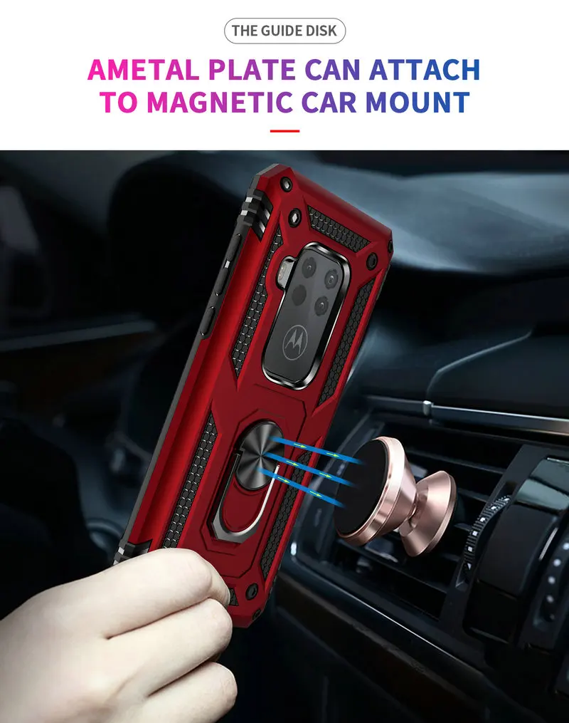 

For Motorola One Zoom Moto One Zoom 3D Combo Armor Case for Motorola One Pro Metal Phone Back Cover Case Fundas Coque Etui>
