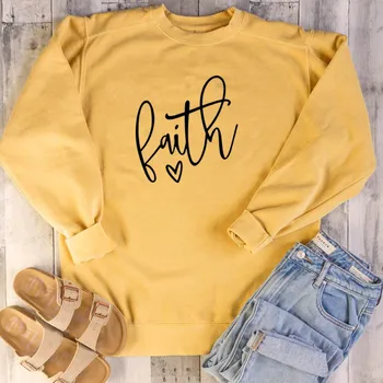 

Love Heart Faith Pullover Sweatshirt Women Christian Hoodie Tumblr Long Sleeve Jumper Tops Jesus Religion Clothing Dropshipping