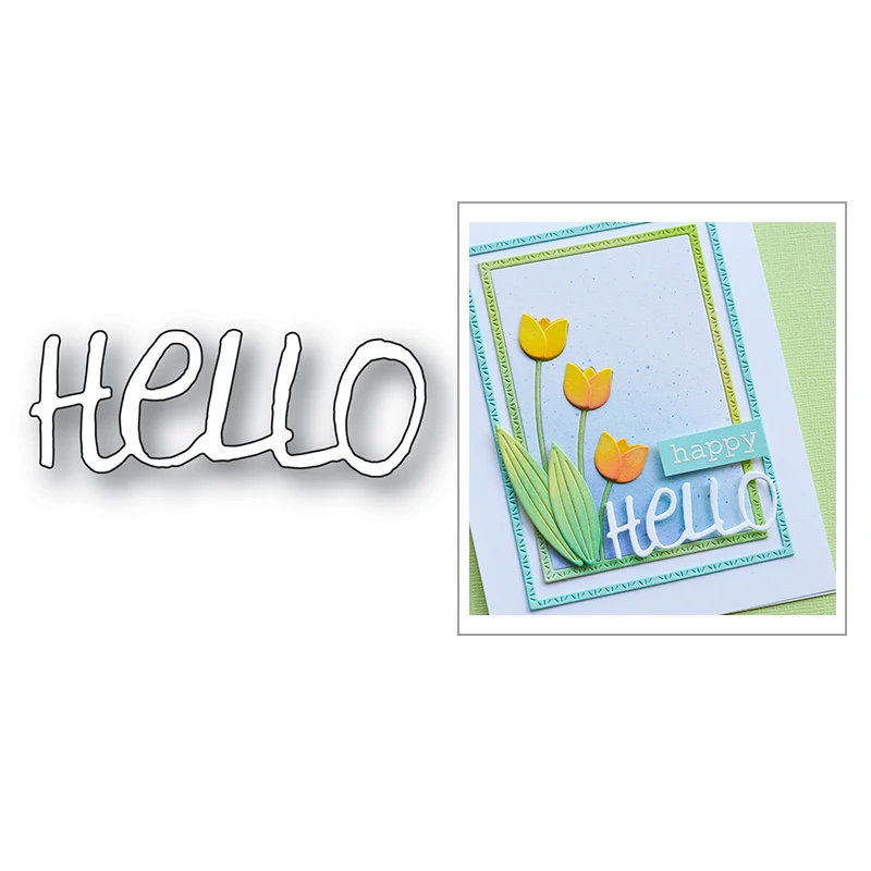 금속 영어 헬로 문구 워드 레터 커팅 다이, 스크랩북 인사 카드 제작, 스텐실 종이 공예, 2024 신상