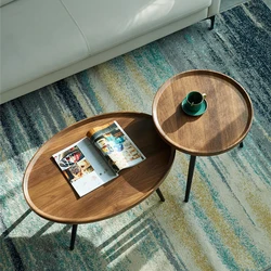 Mesa auxiliar De madera De estilo nórdico, mueble De Centro De Sala De estar, pequeña, baja, De lujo, para balcón, OC50BZ