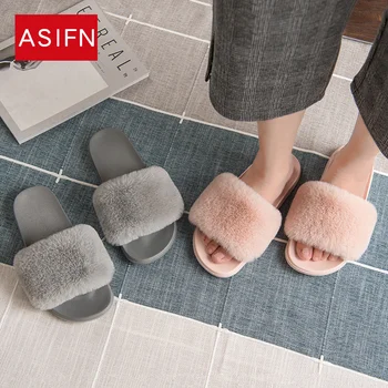 

fashion new Wool cloth with soft nap Cotton platform sandals shoes woman Han edition lovely Pure color Drag a word Wool slippers
