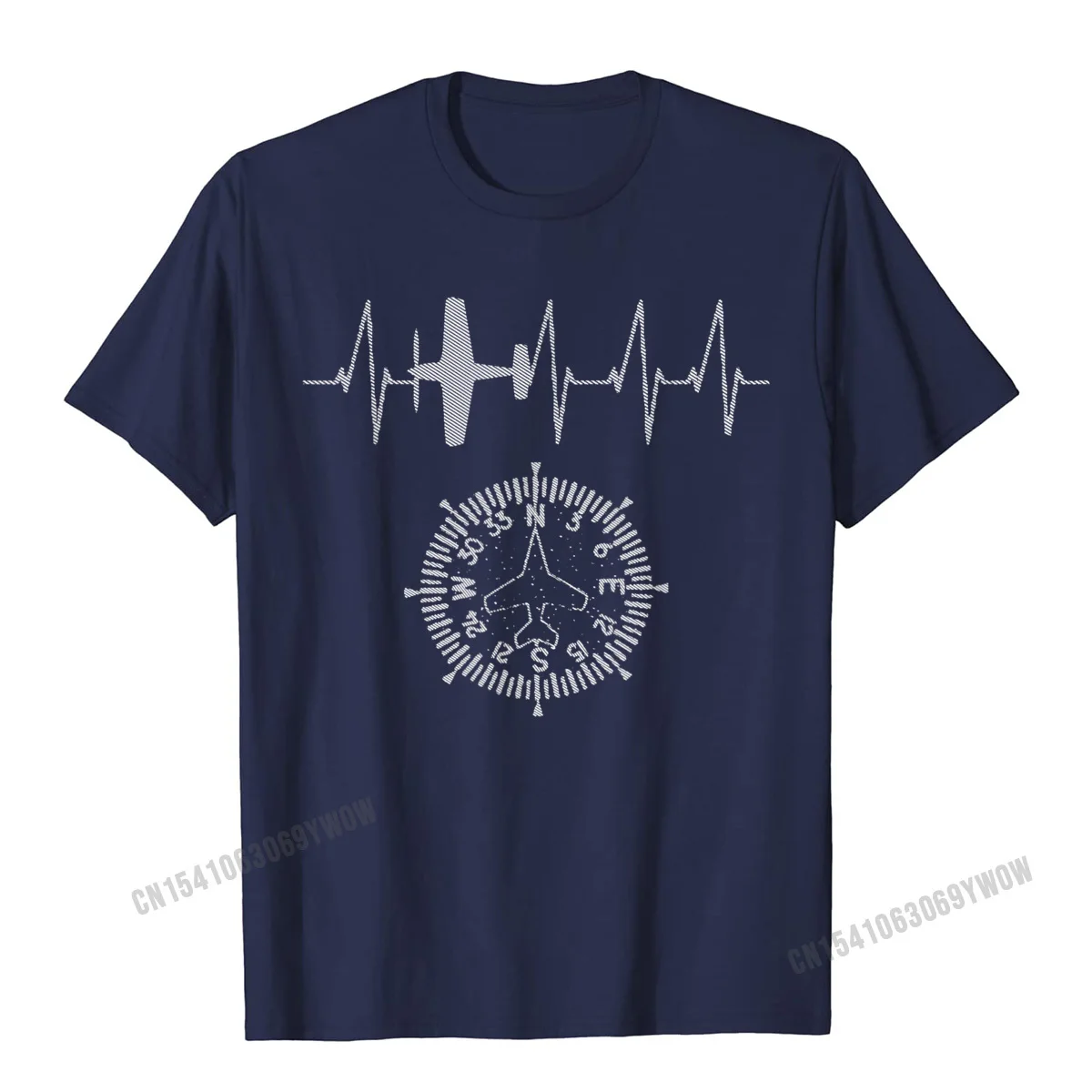 Design Men's Company Europe Tops Shirts Round Collar Summer Fall All Cotton T-shirts Design Short Sleeve T Shirt Funny Airplane Pilot Shirt Heartbeat T-Shirt Aviation Gifts__36 navy