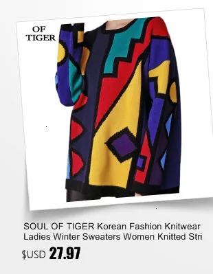 SOUL OF TIGER, корейский модный стиль, женские роскошные свитера с принтом, женские хлопковые вязаные Джемперы, винтажный Зимний пуловер