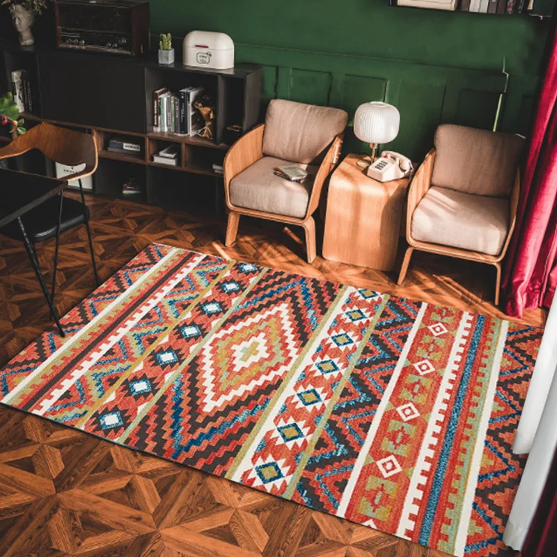 Bohemian Carpet Hand Woven Cotton Linen Rug Bedside Geometric Floor Mat Living Room Bedroom Home Decor | Дом и сад
