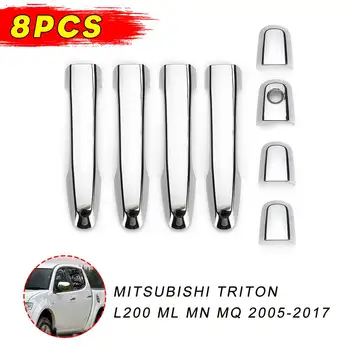 

1 Set For Mitsubishi triton L200 ML MN MQ 2005-2017 Chrome Car Door Handle Cover Exterior Accessories