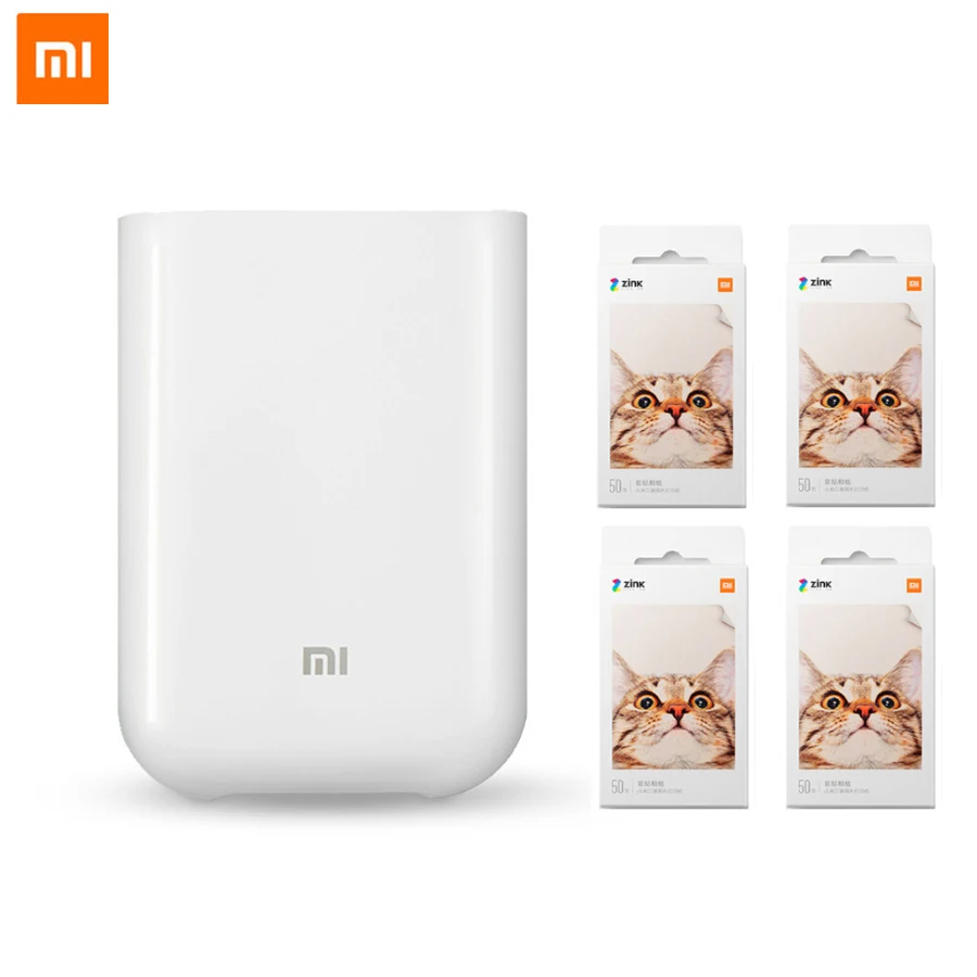 Портативный мини принтер для фотографий XiaoMi Mijia AR 300 точек/дюйм Карманная камера