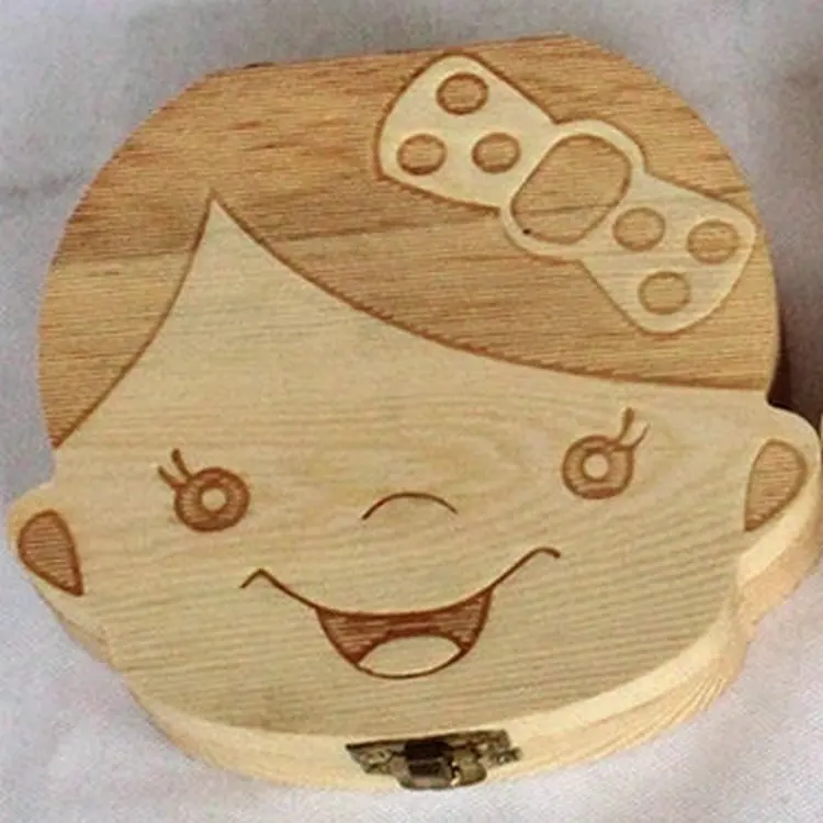 Ручной работы деревянные детские Лиственные коробка ребенка детские волосы коробка для хранения и коллекций детский зубной дом коробочка для хранения зубов - Цвет: German male
