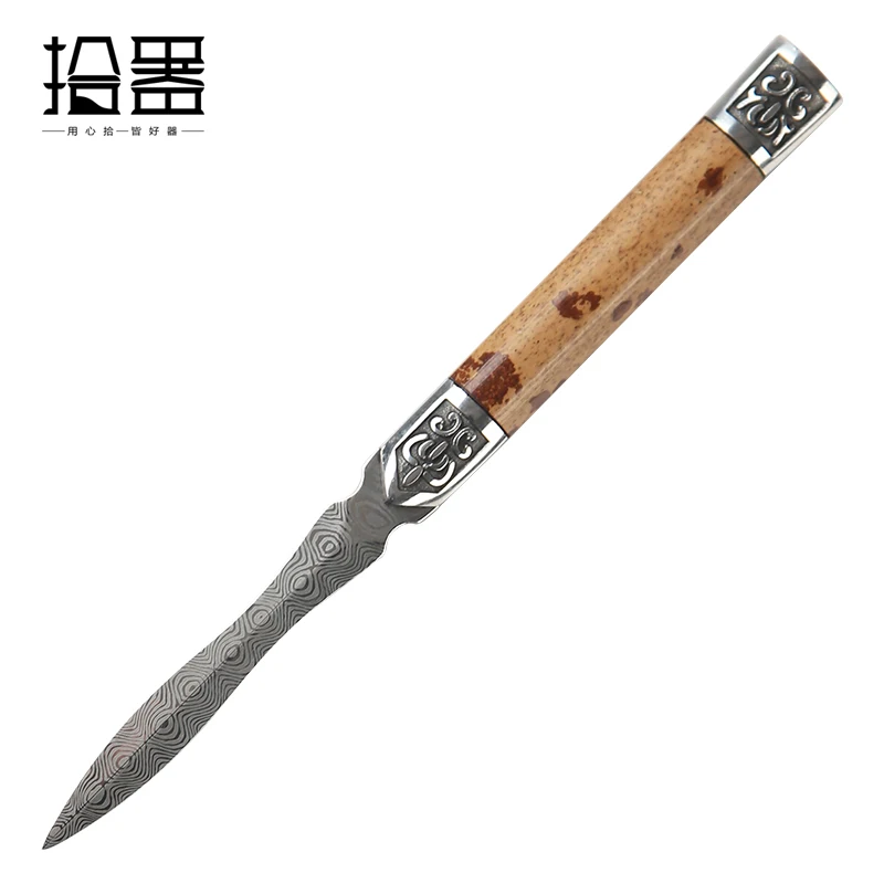 Yunfei bamboo Damascus steel Pu'er tea cake tea knife needle cone prying tool ceremony accessories set