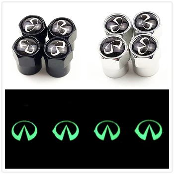 

luminous 4PCS Car Wheel Tire Valve Caps For Infiniti FX35 Q50 Q30 ESQ QX50 QX60 QX70 EX JX35 G35 G37 EX3 Car-Styling Accessories