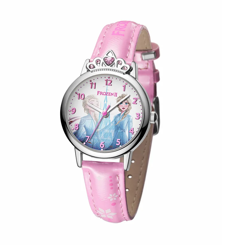 Детские часы disney, роскошные детские наручные часы принцессы, Детские красивые наручные часы с короной для девочек из искусственной кожи