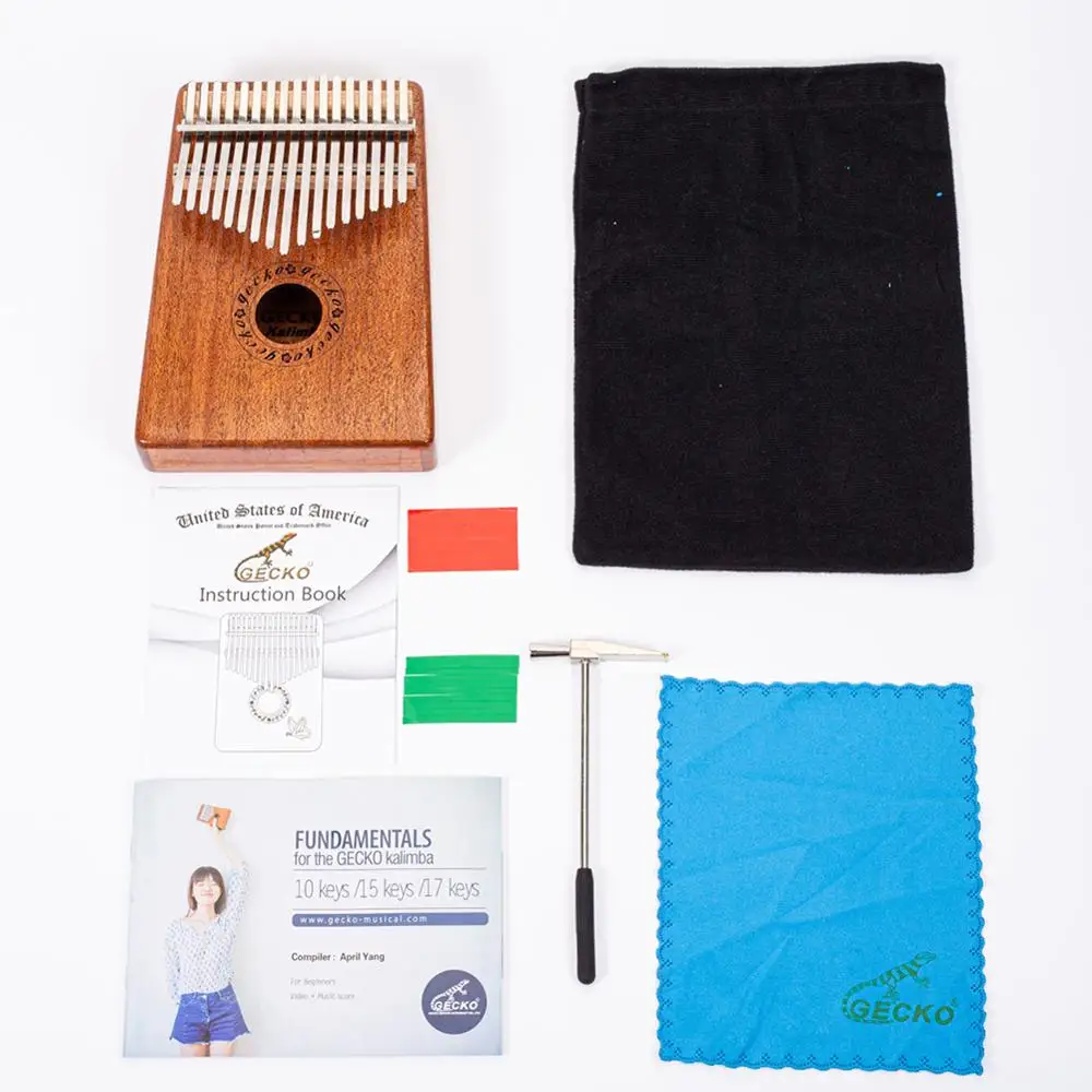 Piano de Madeira Instrumento com Acessórios de Presente Gecko Chave Kalimba Dedo Polegar Mbira Keyborad Mini Presente Natal 17 - Image 2