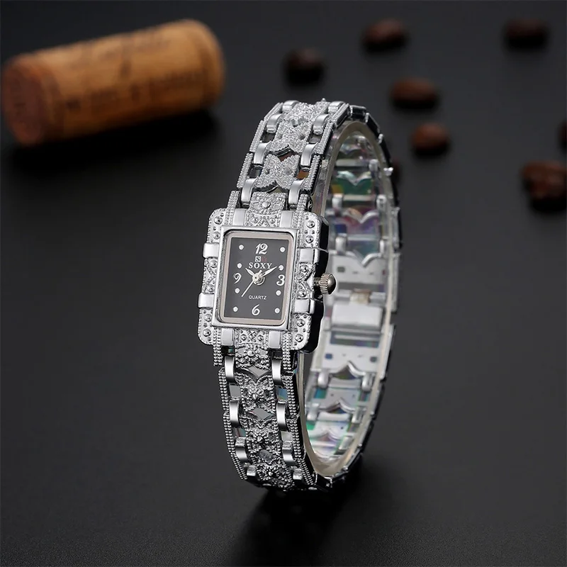 

Women Wristwatches Stainless Steel Watch Brife Style quartz Watch Brand Soxy Watch Relojes Ladies Watch Clock Female black