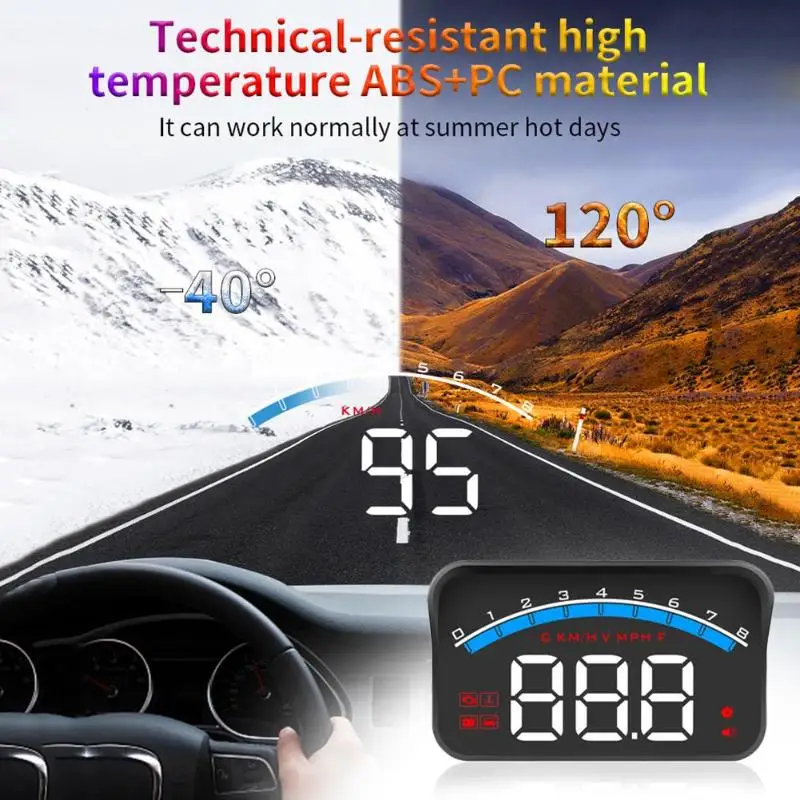 Прочные режимы, дисплей на голову, Классический деликатный M6S OBD Автомобильный HUD, 3 режима, дисплей на голову, Предупреждение о превышении скорости, сигнализация напряжения