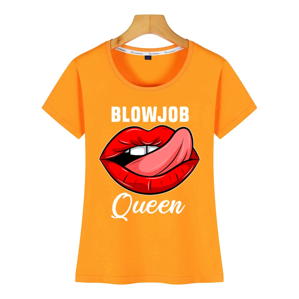 Tops T Shirt Women Blowjob Queen