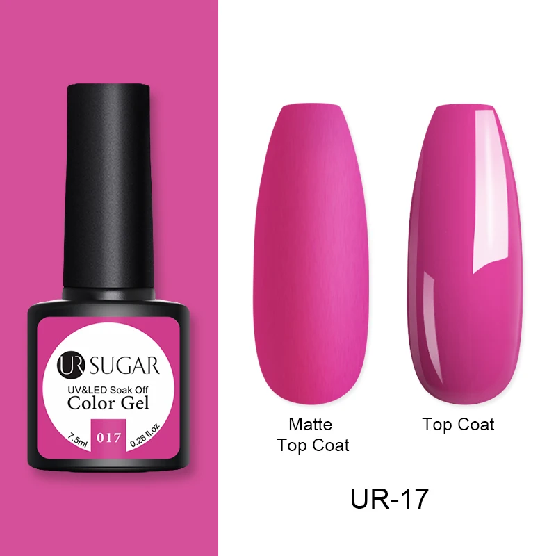 Ur Sugar 7,5 мл матовый УФ-гель для ногтей чистый цвет ногтей матовое верхнее покрытие отмачиваемый Гель-лак для дизайна ногтей маникюрный лак основа DIY - Цвет: 17