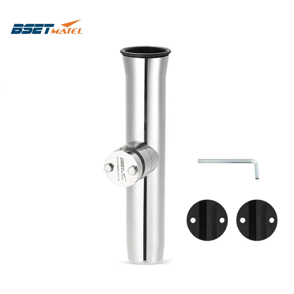 

Rail Mount stainless steel 316 fishing rod holder rack pole bracket support with clamp on 3/4 to 1 inch marine boat hardware
