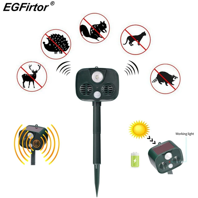 $27.15 3 Level Infrared Motion Sensor Alarm Solar Power Rechargeable Mosquito LED Solar Anti-animal Repeller Infrared Garden Light
