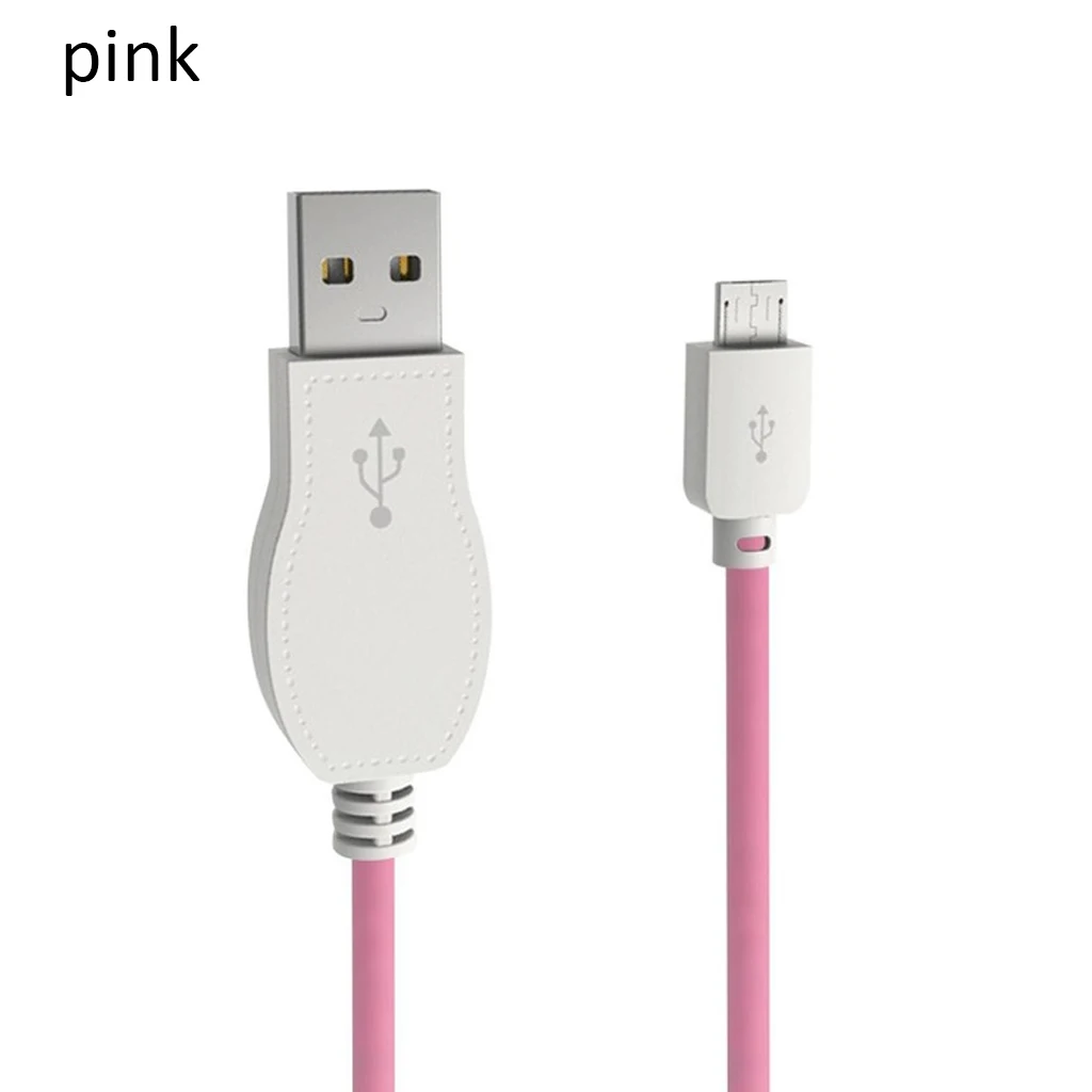 pink 1 м светодиодный светящийся струящийся usb-кабель для быстрой зарядки и передачи данных Micro usb type C для iPhone X samsung - Цвет: pink