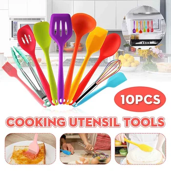 

Silicone Kitchen Tools Set Cooking Tools Utensils Set Spatula Shovel Soup Spoon Non-stick Cookware Special Heat-resistant Design