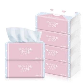 

4 Packs Tissue Paper Face Oil Absorbing Paper Plant Fibres Clean Breathable Household Log Pumping Paper Towels Baby Paper Napkin