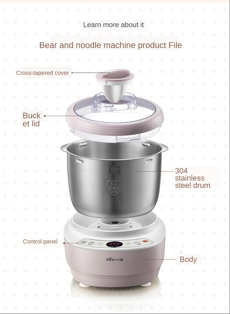 lectric Kneading machine 3.5L Automatic Fermented dough Mixers Maker flour stand Mixer Home 220v Bread food Stirring With Timing