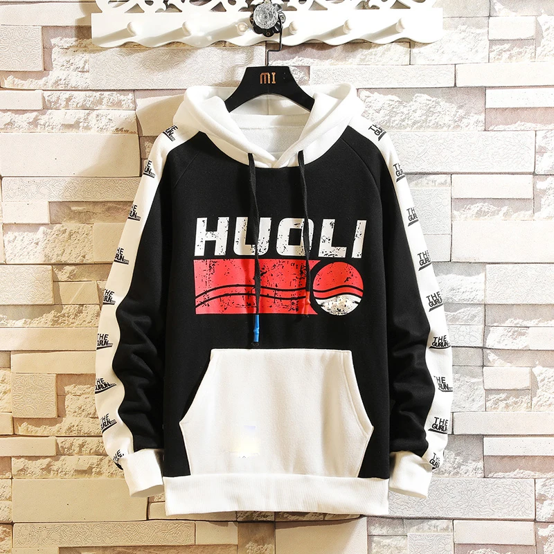 Autumn Spring 2019 Hoodie Sweatshirt Mens Hip Hop Pullover Streetwear Casual Fashion Clothes Plus Asian Size M-5XL