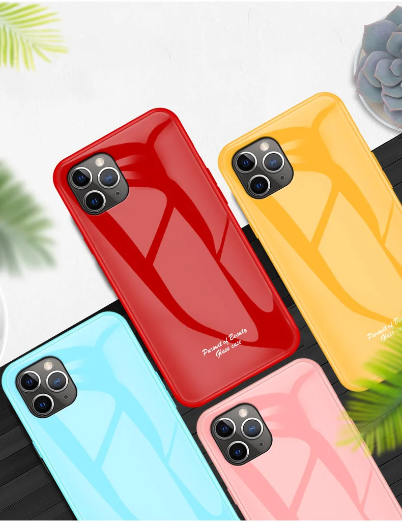Macaron стеклянный чехол для Apple iphone 11 Pro Max, Модный милый Противоударный задняя крышка для iphone 11 Pro Max, задняя крышка для телефона