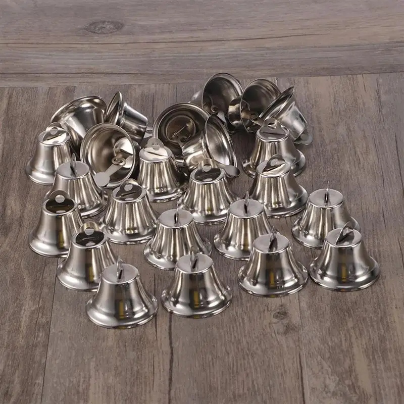 24pcs 45mm Jingle Bell Christms Ornaments Door Christmas Tree Hanging Decoration Pendants For Christmas Home Decor(Silver