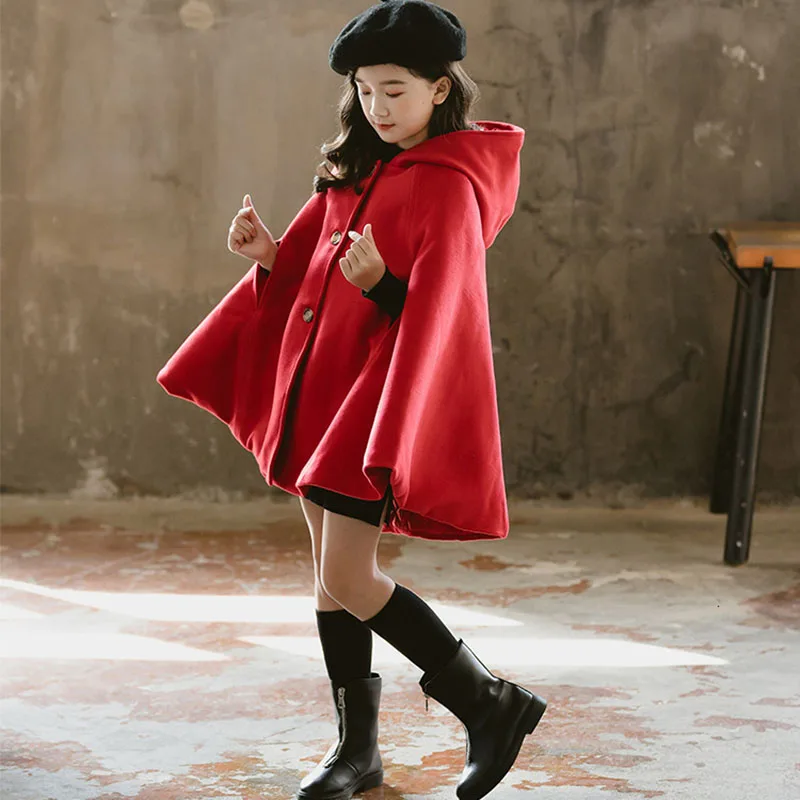Autumn Winter Teenage Girl Cloak Princess Loose Coat Windbreaker Baby 2019 Girls Jacket Coats Kids Christmas Tops Clothing | Детская