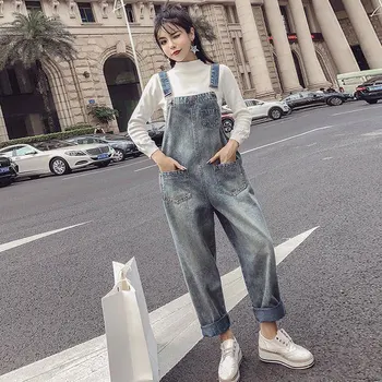 

Large Size Women Denim Overall Spring New Students Loose Thin Strap Pants Women's Denim Jeans Denim Jumpsuit Women 2020
