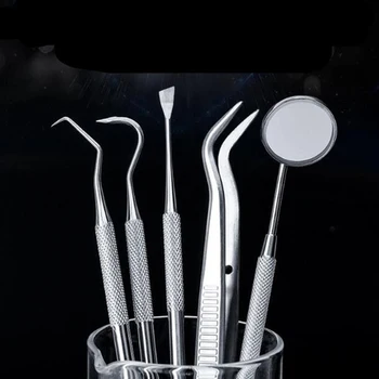 

3/4/5/6pcs Dental Mouth Mirror Tweezers Stainless Steel Dental Kit Instrument Dentist Prepare Tool for Dentistry Tooth Cleaning