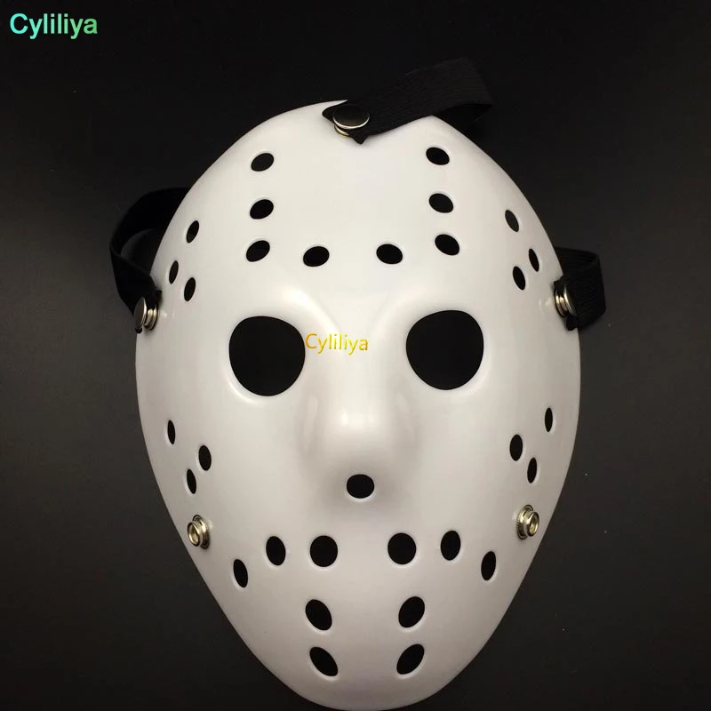 

50pcs Halloween white Porous Men Mask Jason Voorhees Freddy Horror Movie Hockey Scary Masks For Party Women Masquerade