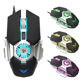 

G22 Gaming Mouse 6 Buttons 1000-1600-6400 DPI USB Wired Optical Mice with Cooling Fan for PC Computer