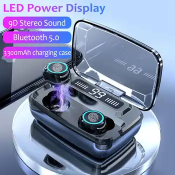 

TWS Bluetooth V5.0 Wireless Bluetooth Earphones Wireless Headphones LED Display 3300mAh Power Bank Charging Box Headset With Mic