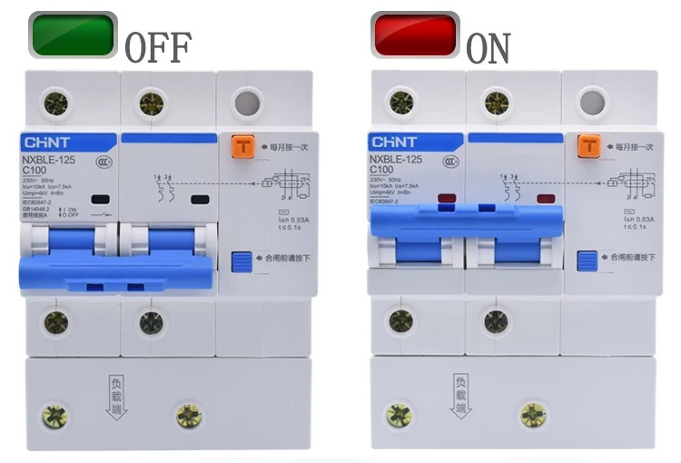 CHINT AC230/400 V NXBLE-125 2P устройство остаточного тока C 63 80 100 125A tyoe C защита от перегрузки защита от утечки земли