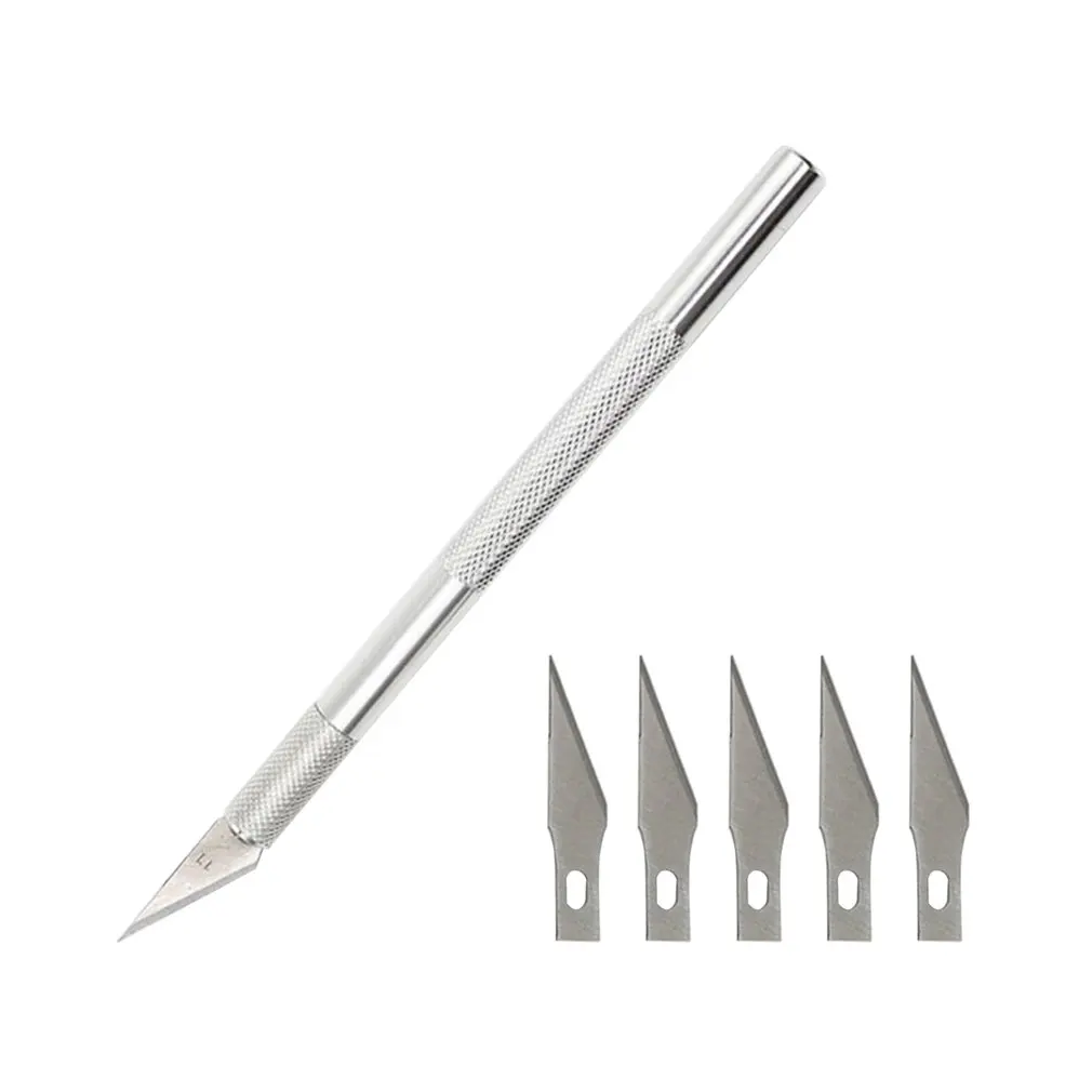 

6 Blades Craft Artwork Cutting Knife DIY Carving Knife Stencil Scoring Hobby Chiseling Model Repairing Sculpture Scalpel Knife