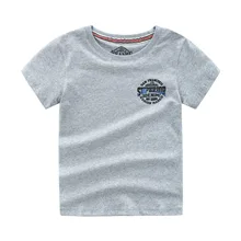 Футболка для больших детей Детская одежда в европейском и американском стиле, футболка с короткими рукавами для мальчиков новая стильная простая футболка из чистого хлопка для больших детей